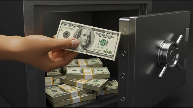 Opening a Safe and Counting Cash in a Secure Vault