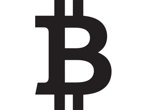 Bitcoin logo in bold black font on white background for cryptocurrency branding