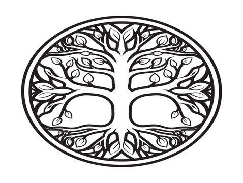 Intricate tree of life symbol