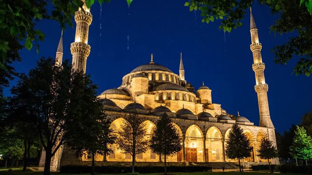 Sultan Ahmed Mosque at night Istanbul