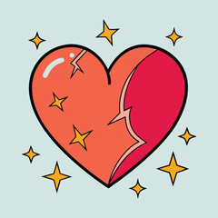 Broken Heart Illustration Representing Emotional Pain and Healing