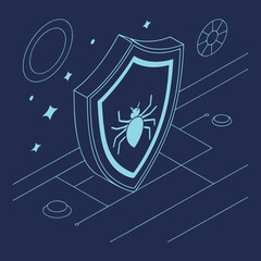 Cyber Security Shield Protection Illustration
