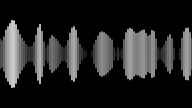 Sound wave icon, podcast player interface, music symbol. Monochrome simple sound wave on transparent background. ound line graph. 911 call visualization, voice