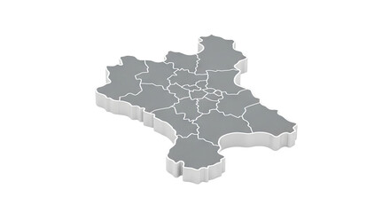 Obraz premium 3D Isometric Map of Basilicata Region, Italy with Provincial Divisions