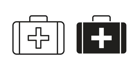 Fototapeta premium Doctor bag icon vector isolated on white background. Simple icon set.