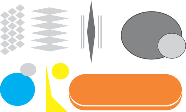 Set of Geometric graphic elements for poster, Vector shapes