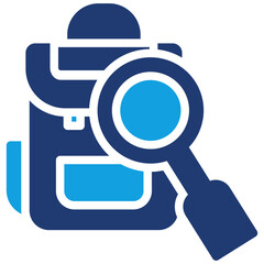 Backpack Blue Color Icon