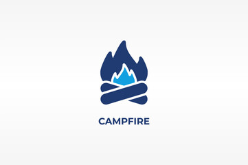 CAMPFIRE vector, icon or logo sign isolated symbol illustration
