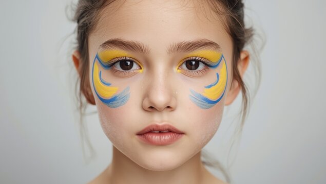 piction of a lovely girl with vibrant yellow and blue makeup against a white backdrop.jpeg