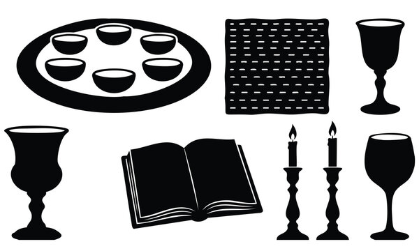 Passover silhouette, set bundle Passover silhouette, essential items