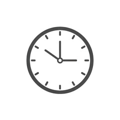 Clock icon for time and schedule management, minimalist vector design