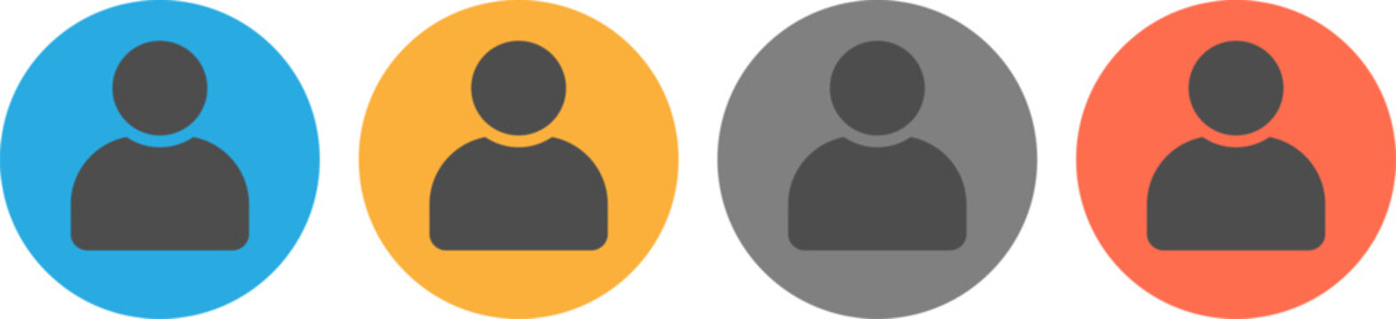 Colorful circle avatars with silhouettes