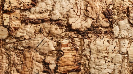 Detailed Texture of Natural Cork Bark for Organic Design Elements