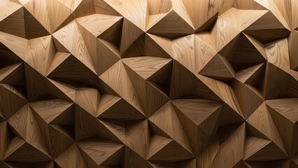 Fototapeta premium A close-up view of a wooden wall with geometric patterns