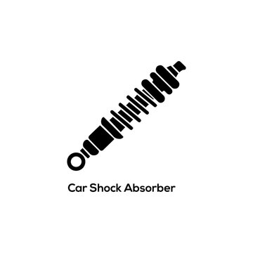 Vector icon of a car shock absorber symbol representing automotive suspension systems and vehicle strut components for mechanical repair.

