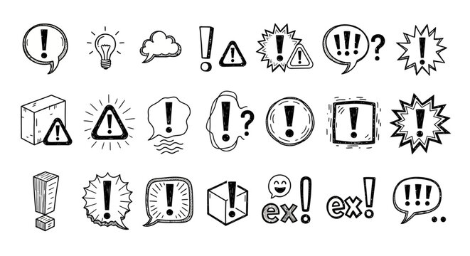 Various warning signs and exclamation point symbols are displayed