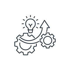 An effective idea. Developing upwards.Vector linear icon illustration isolated on white background.