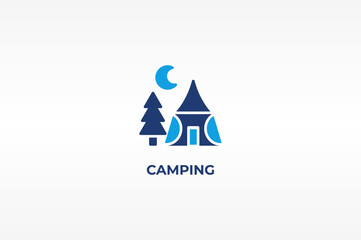 CAMPING vector, icon or logo sign isolated symbol illustration