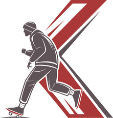 Obraz premium abstract--minimalist--letter-k--dynamic-angular