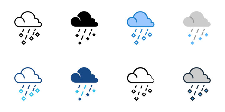 Hail icons set multiple style collection. Editable stroke 
