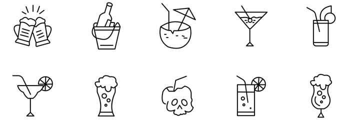 Food and drinks line web icon...