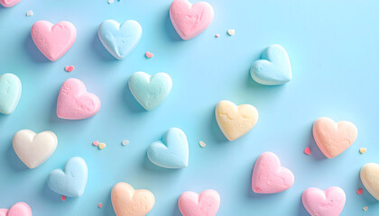 Obraz premium Cute Candy Hearts Pastel Valentine Background