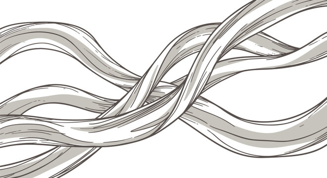 Abstract intertwined tangled lines or ropes vector illustration
