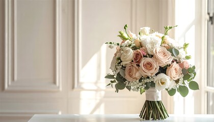 Wedding Flower Bouquet Invitation Style Clean Stock Image