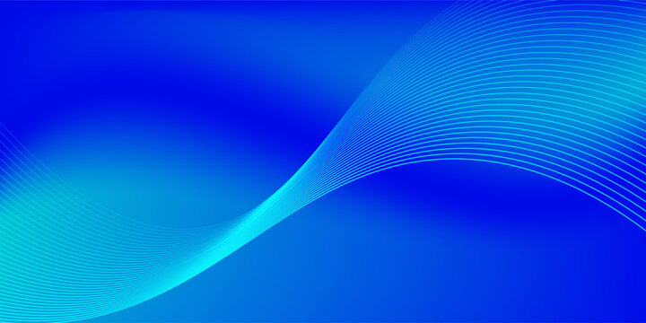 Wavy blended lines with blue cyan gradient mesh abstract background nice for wallpaper or banner