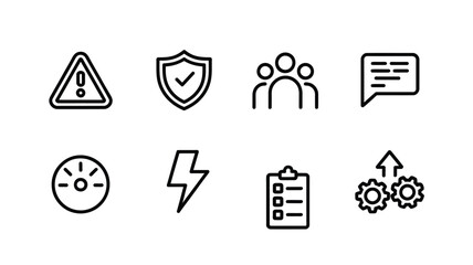 Fototapeta premium A collection of minimalist line icons representing various concepts and systems