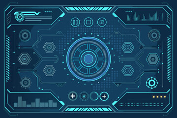 Obraz premium Dynamic Game Hud With Subtle Tec Creative Visual