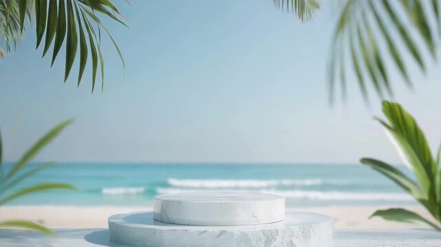 A serene beach view with clear water and lush foliage, perfect for relaxation and escape.