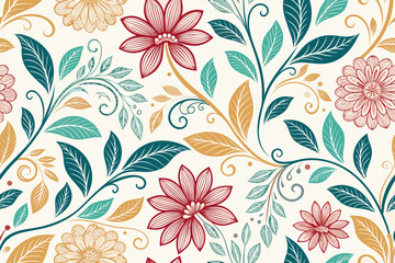 Obraz premium Depicting Seamless With Floral Shape Vibrant Premium Digital Asset
