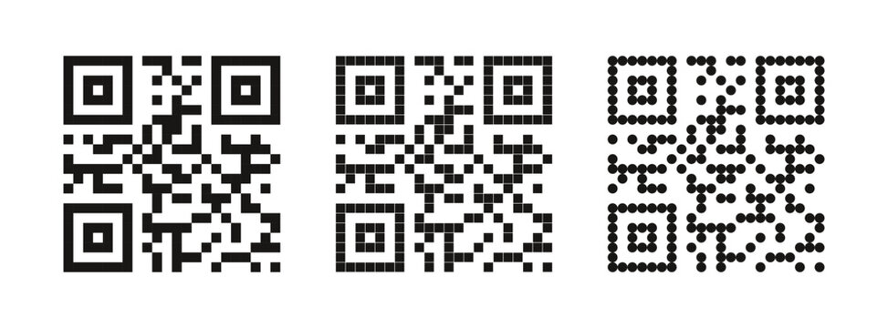 QR codes vector set for mobile scanner