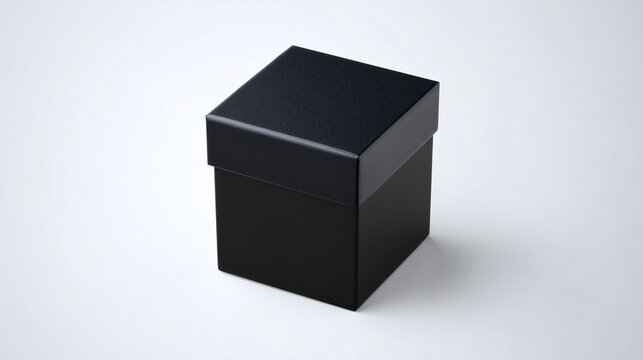 minimalist black box on a light background product packaging