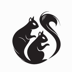 Cool Squirrel Logo Vector Isolated on White Background