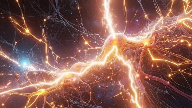 Abstract neural network illustration with glowing connections, representing artificial intelligence and complex systems.