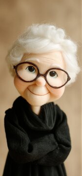 Retrato de una adorable anciana con expresi&oacute;n amable y mirada penetrante.