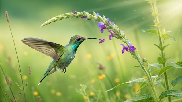 a realistic digital painting of a hummingbird hove JPG.AI GENERATED