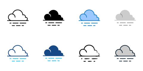 Naklejka premium Mist icons set multiple style collection. Editable stroke 