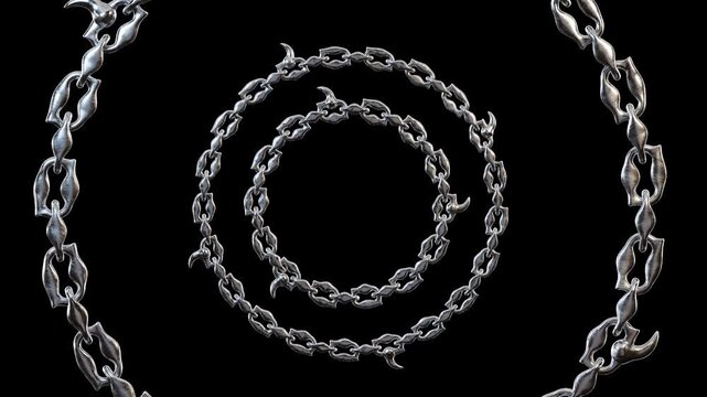  Circle Chain Animated Transparent Background 4K