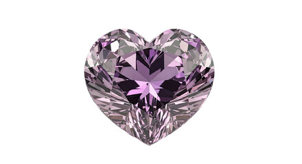 Fototapeta premium Heart-shaped purple gemstone