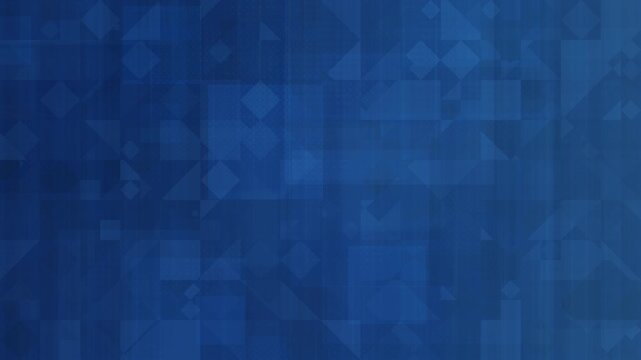 Blue abstract digital technology animation background, geometric square triangle patterns, modern corporate backdrop