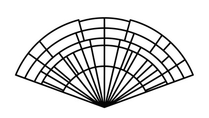 Simple black handheld fan illustration