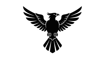 Eagle silhouette with outstretched wings