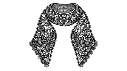 Beautiful lace shawl with floral pattern and scallop edge