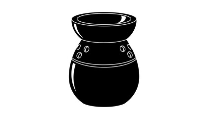 Traditional clay pot with decorative design