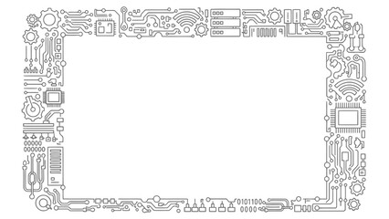 Technology frame with circuit board and electronic components