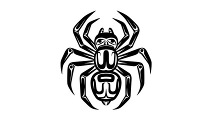 Black and white illustration of a spider
