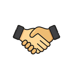 Professional handshake icon for trust and agreement, suitable for business presentations, websites, and corporate materials. Versatile symbol of collaboration.